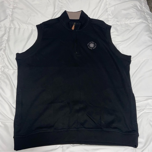 AHEAD 1/4 Zip Black Golf Vest Pro-Am Golf Tournament Men's Size XL TPC Sawgrass - Picture 2 of 6